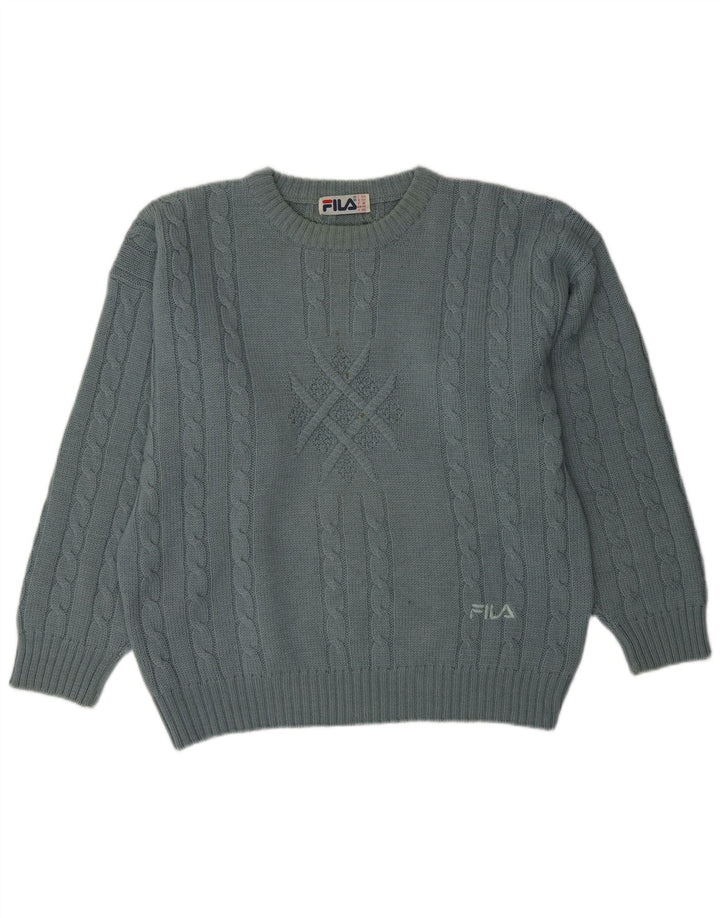 FILA muški džemper s okruglim izrezom IT 50 Srednje plava vuna