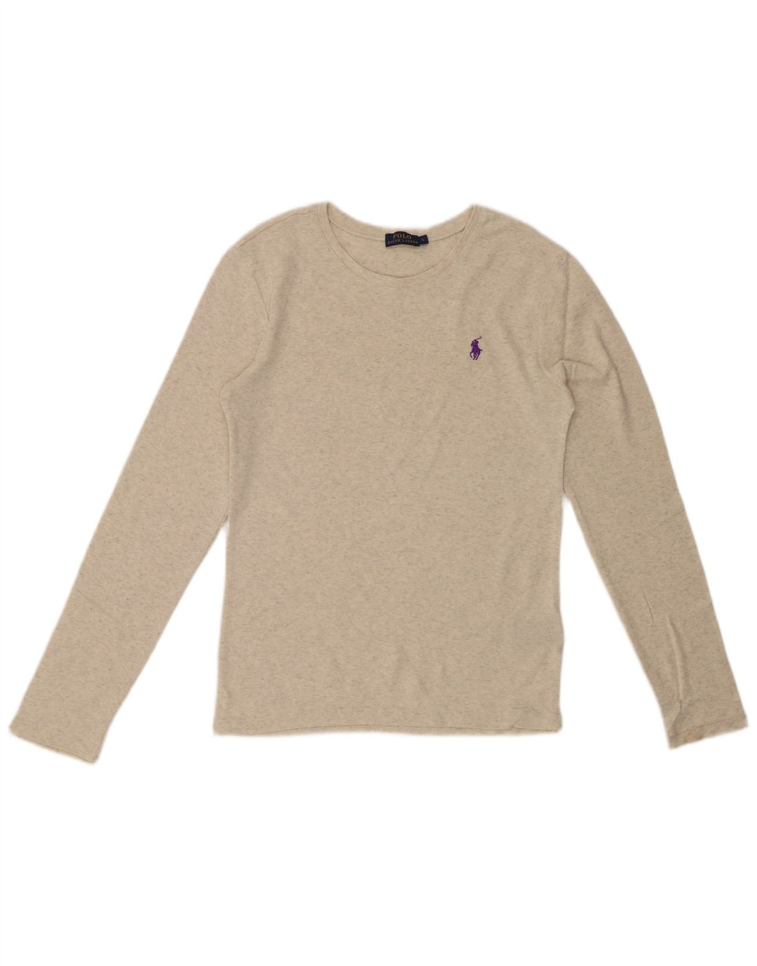 POLO RALPH LAUREN Ženska majica dugih rukava UK 14 Veliki sivi flekasti pamuk