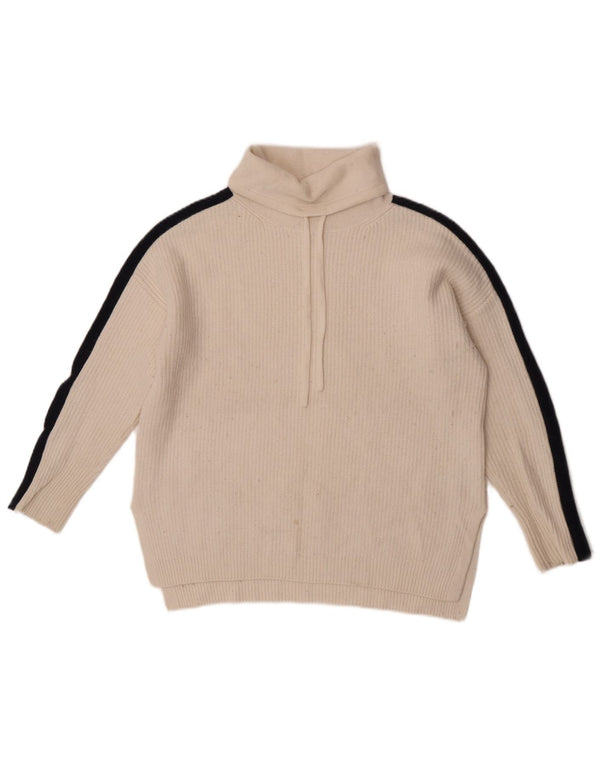 The White Company Ženski pulover s rol izrezom UK 14 srednje bijele boje
