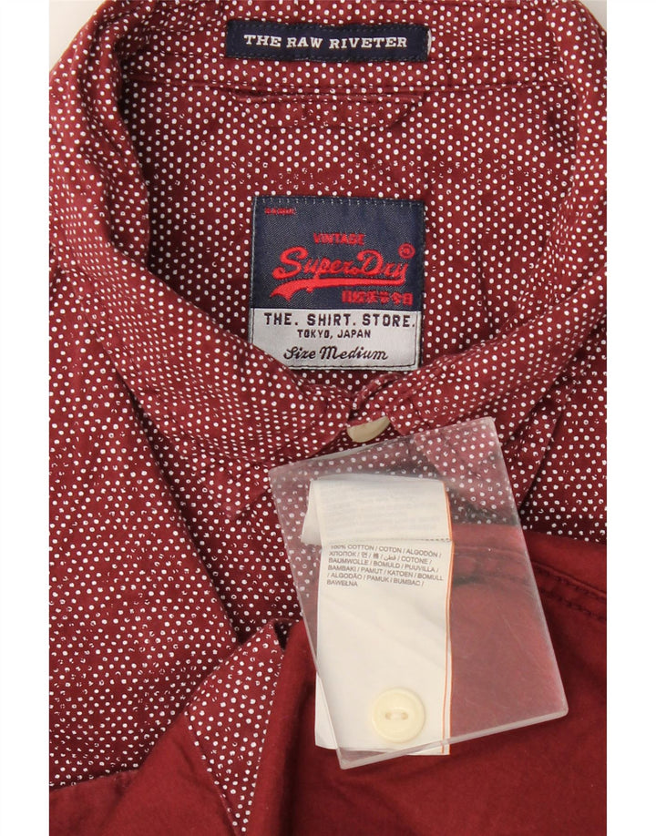 Superdry muška košulja, srednje tamnocrveni pamuk