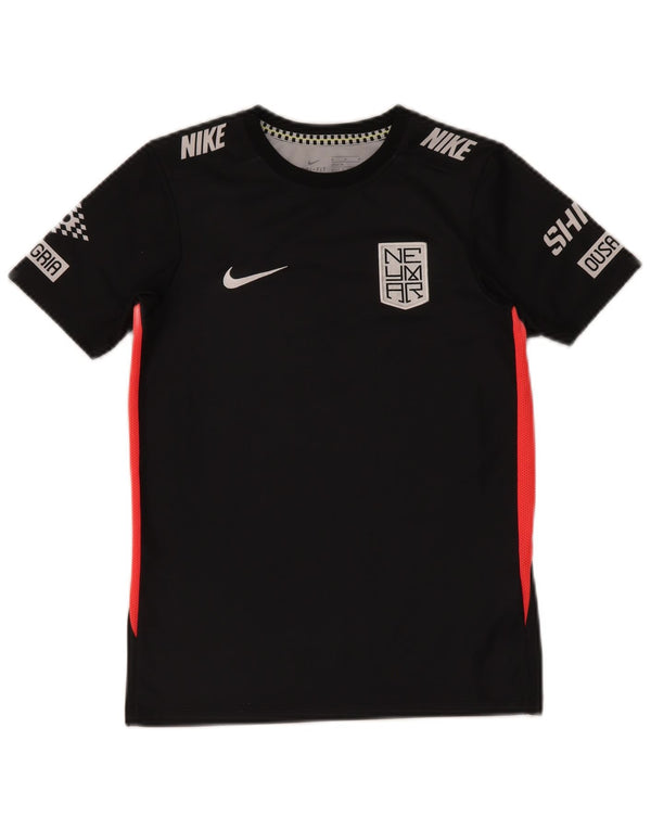NIKE Boys Mercurial Graphic T-Shirt T-Shirt Top 10-11 Years Medium Black Poliester