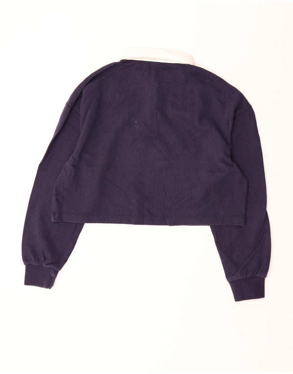 SUPERDRY ženska prevelika skraćena polo majica za ragbi UK 12 Srednje tamnoplava