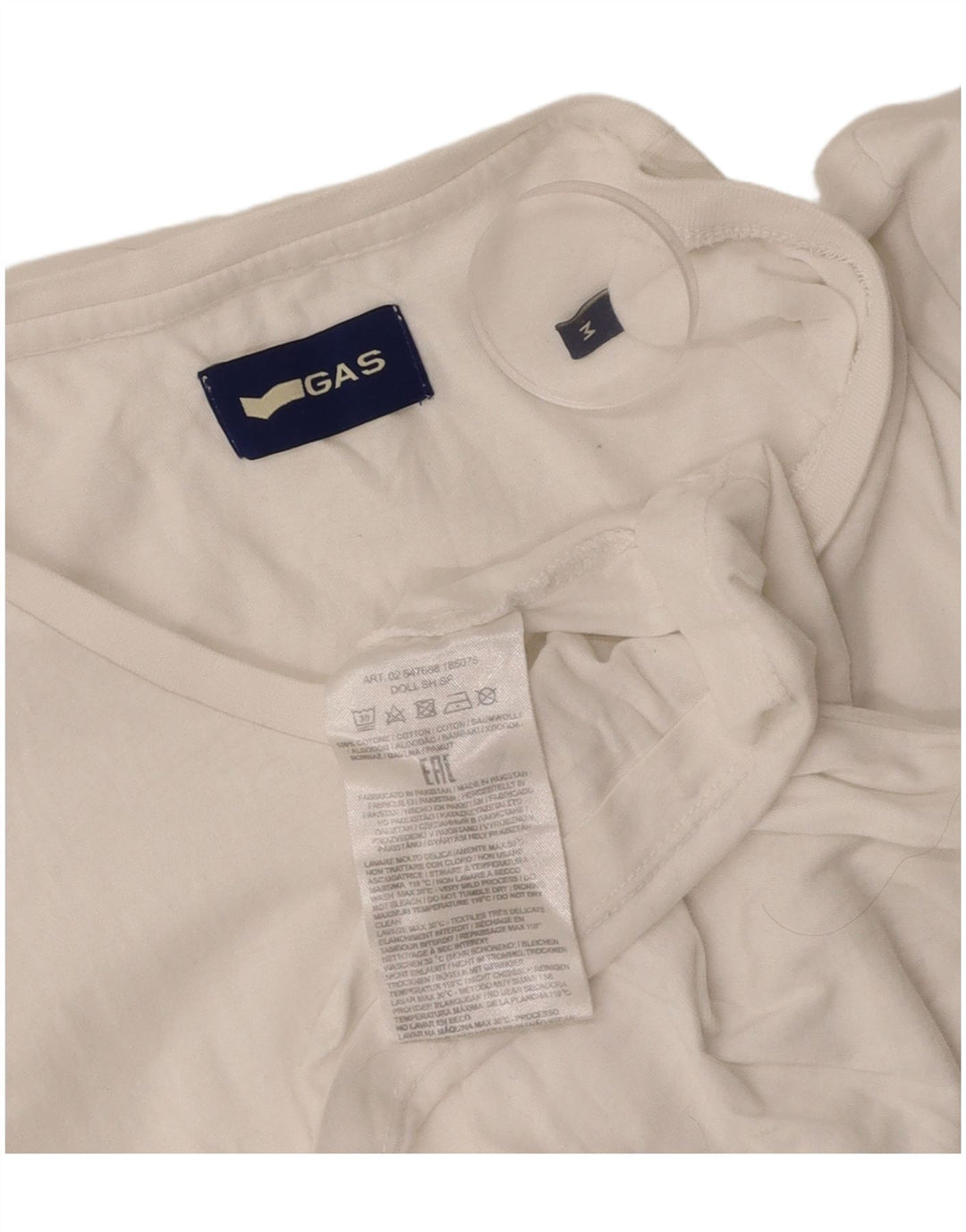 GAS Ženska majica kratkih rukava UK 12 Srednje bijeli pamuk