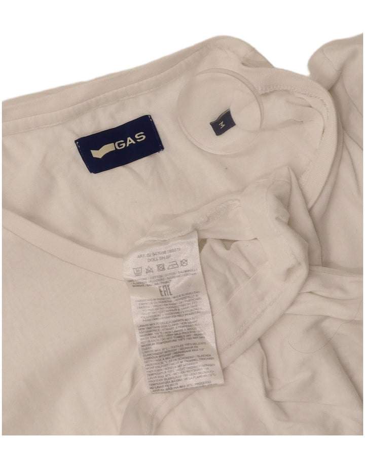 GAS Ženska majica kratkih rukava UK 12 Srednje bijeli pamuk