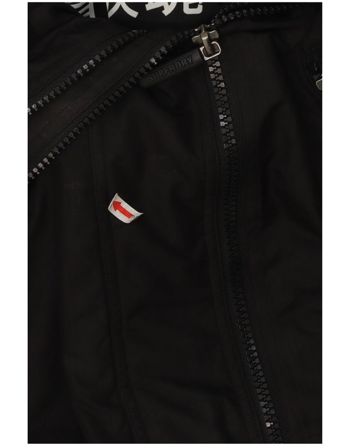 Superdry muška vjetrovka s kapuljačom UK 36 mala crna poliester