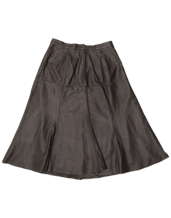 Vintage ženska kožna suknja W28 srednje crna