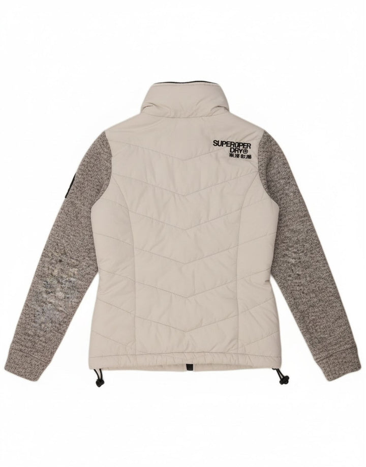 Superdry ženska podstavljena jakna s kapuljačom UK 8 Small White Colourblock