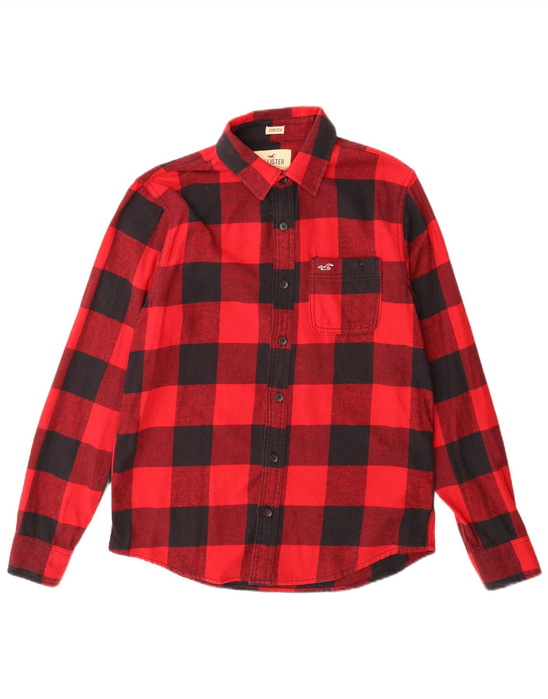 Hollister muška flanelska košulja srednje crvene boje od gingham pamuka