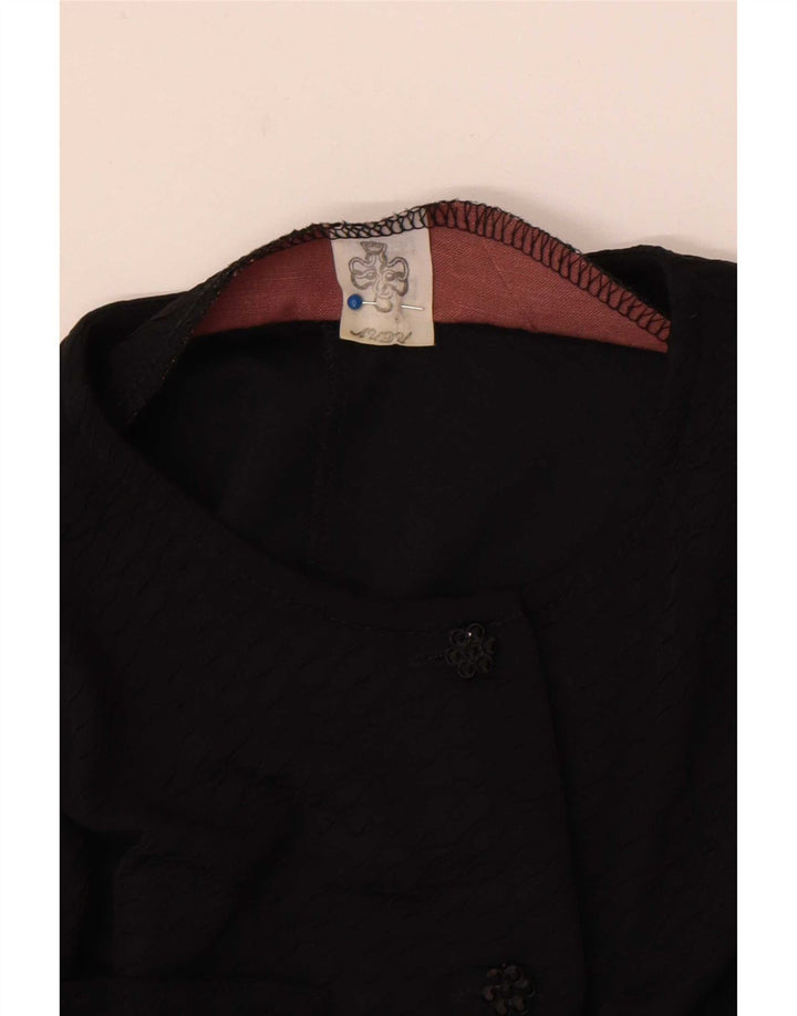 Vintage ženska košulja bluza UK 12 srednje crna