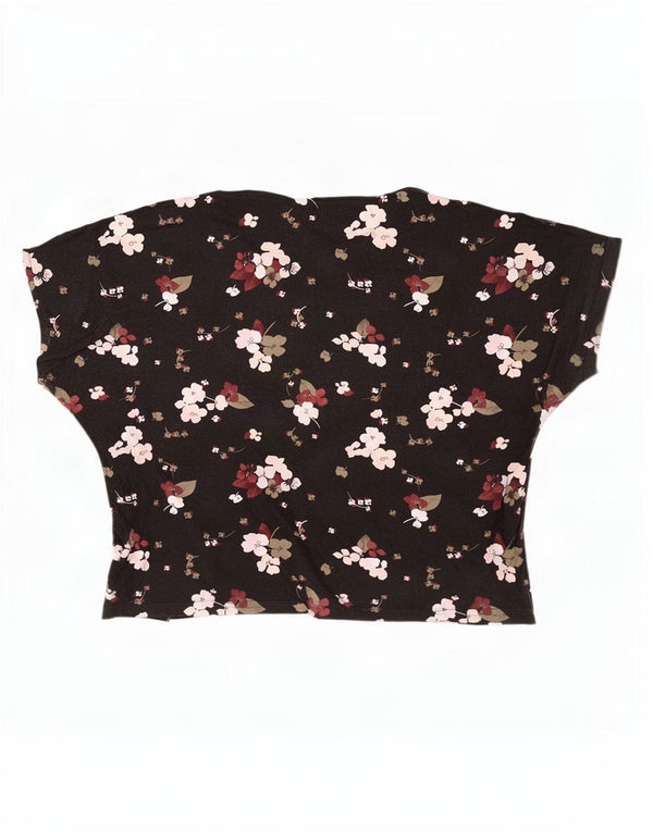 Top ženska bluza Marks & Spencer UK 20 2XL crna cvjetna viskoza