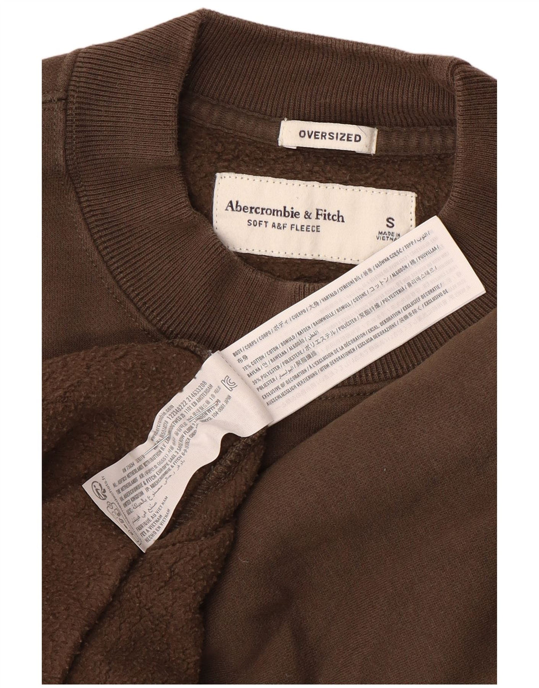 Abercrombie & Fitch muški džemper velike veličine, mali smeđi pamuk