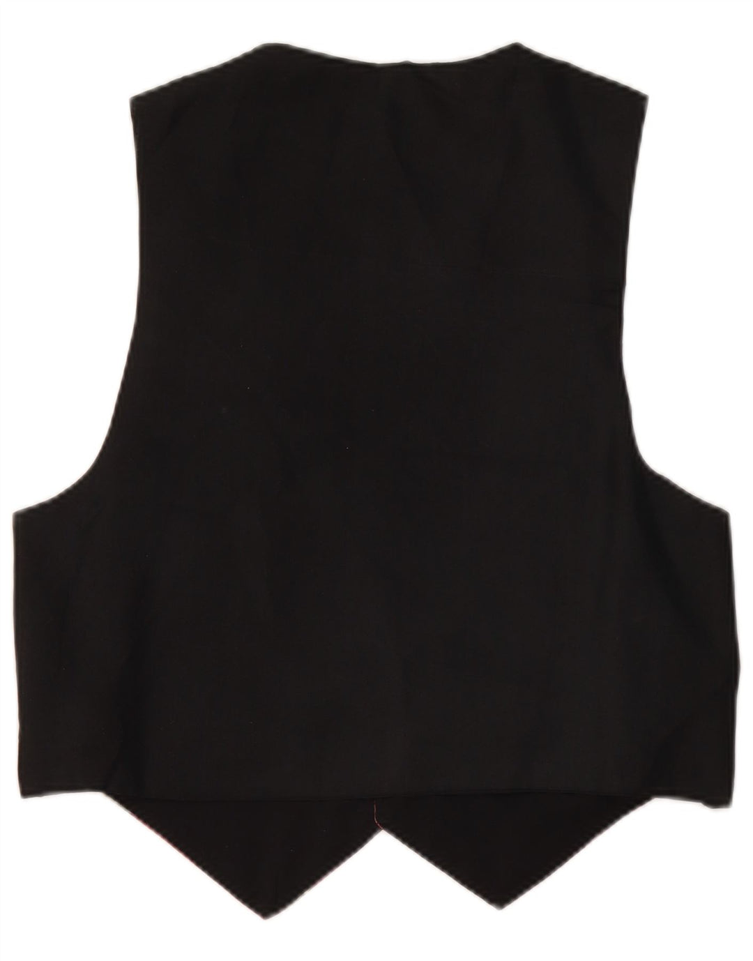 VINTAGE ženski prsluk UK 14 srednje crni cvjetni poliester