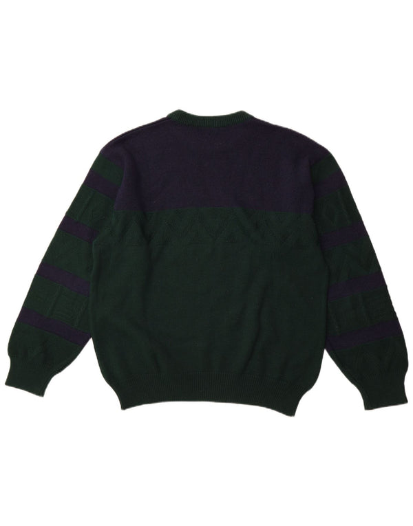 FILA muški džemper s okruglim izrezom IT 50 srednje zelene vunene boje