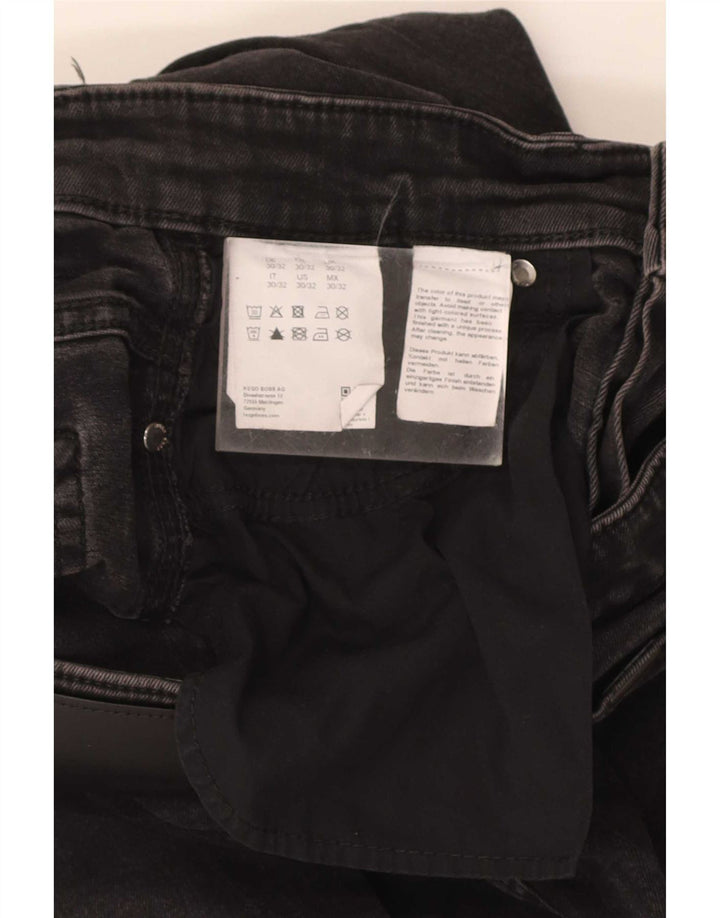 Hugo Boss muške uske traperice W30 L31 crni pamuk