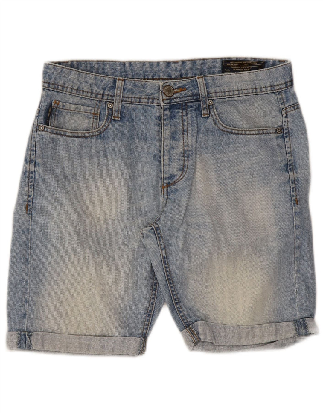 Jack & Jones muške traper kratke hlače W32 srednje plave