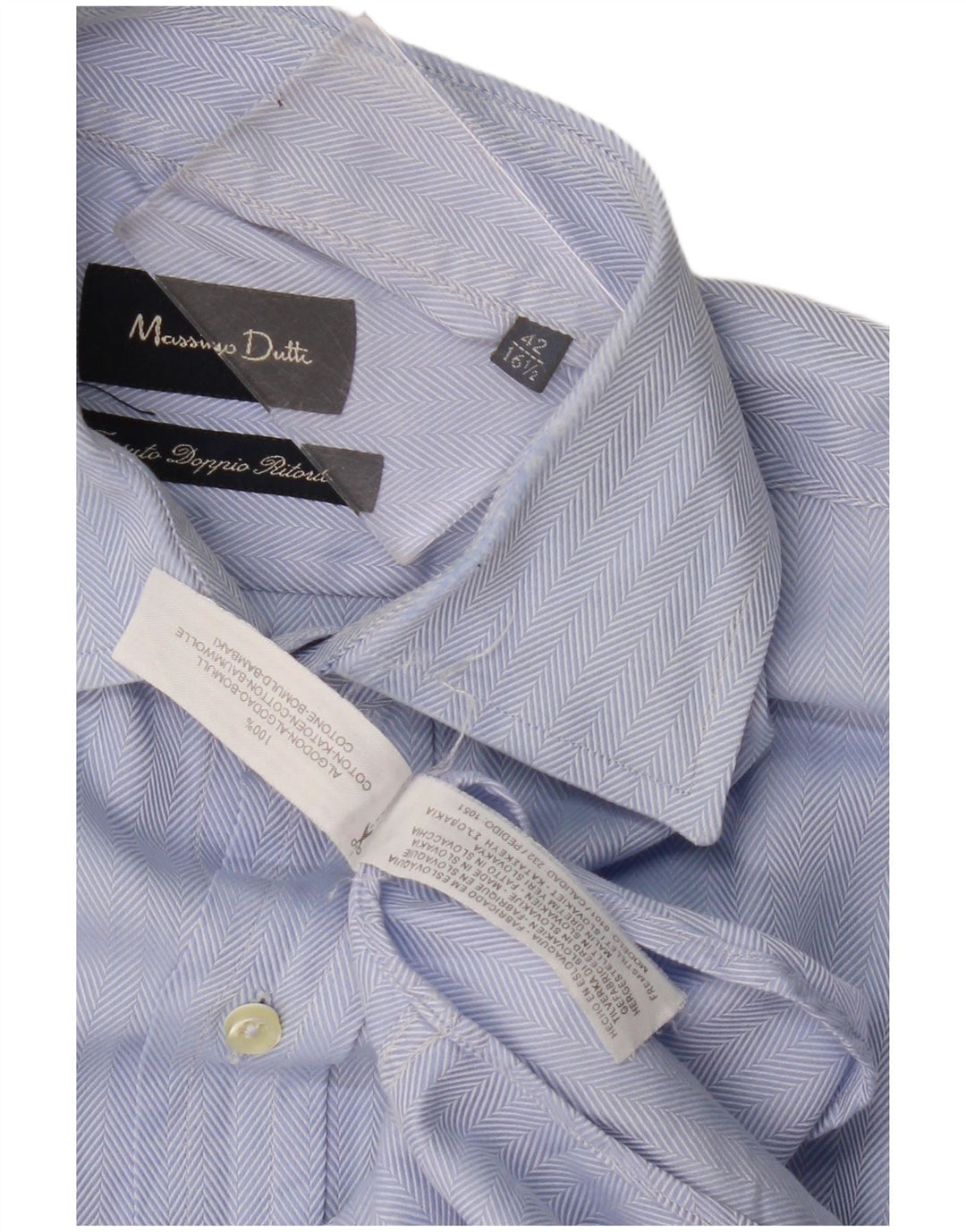 Massimo Dutti muška košulja veličina 42 16 1/2 velika plava riblja kost pamuk