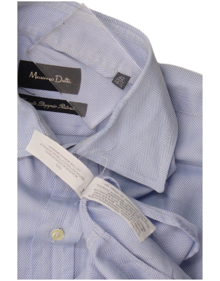 Massimo Dutti muška košulja veličina 42 16 1/2 velika plava riblja kost pamuk
