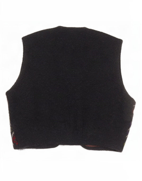 Vintage muški kratki pleteni prsluk UK 14 Veliki višebojni Argyle/Diamond