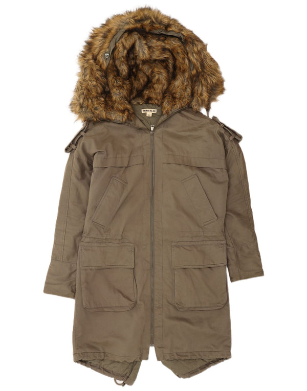 Whistles ženska jakna parka s kapuljačom UK 6 XS Kaki pamuk Army