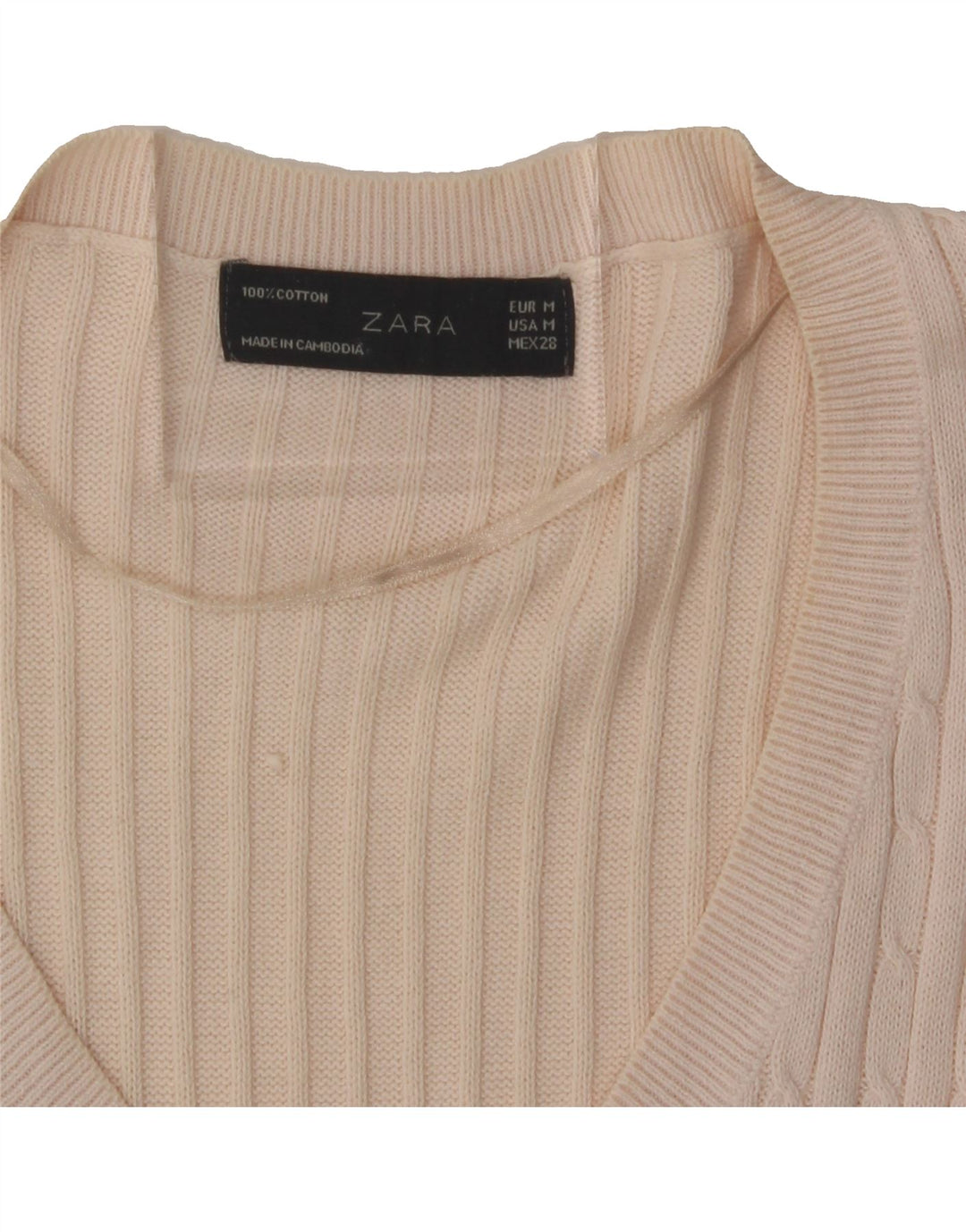ZARA Womens Vest Tank Top UK 12 Medium White Cotton Vintage Zara and Second-Hand Zara from Messina Hembry 