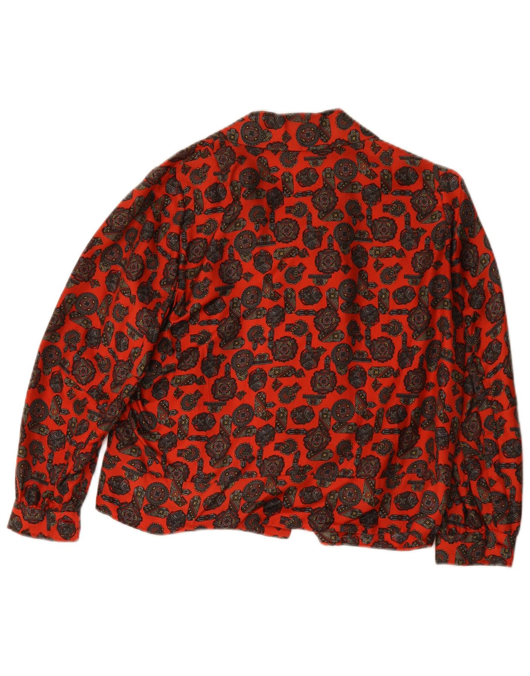 Vintage ženska košulja bluza UK 16 velika crvena geometrijska