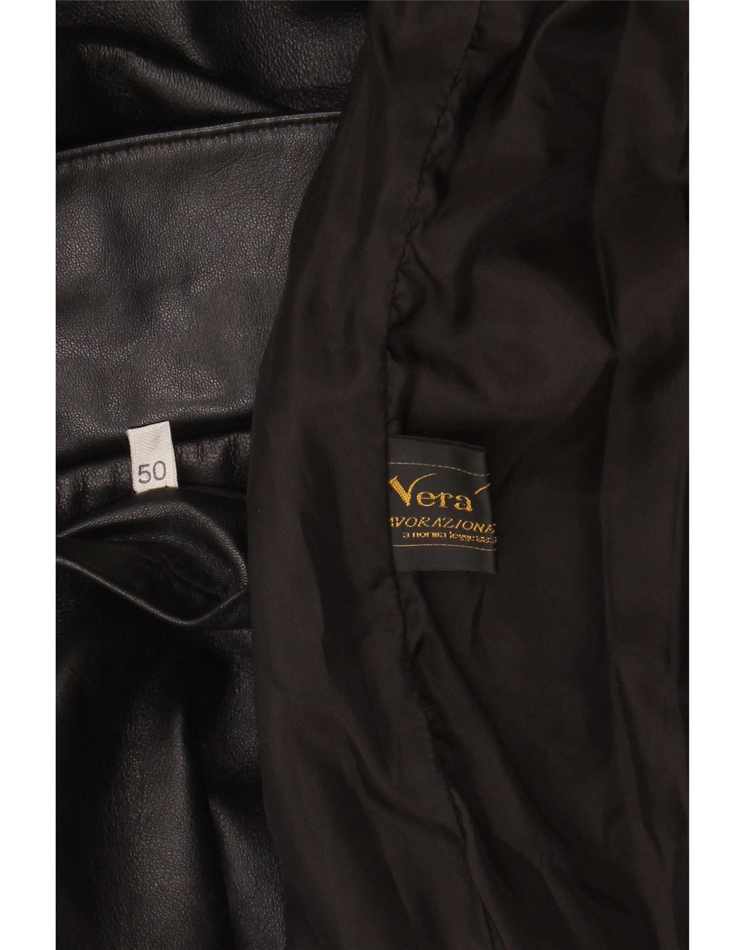 Vintage muški kožni kaput IT 50 Large Black