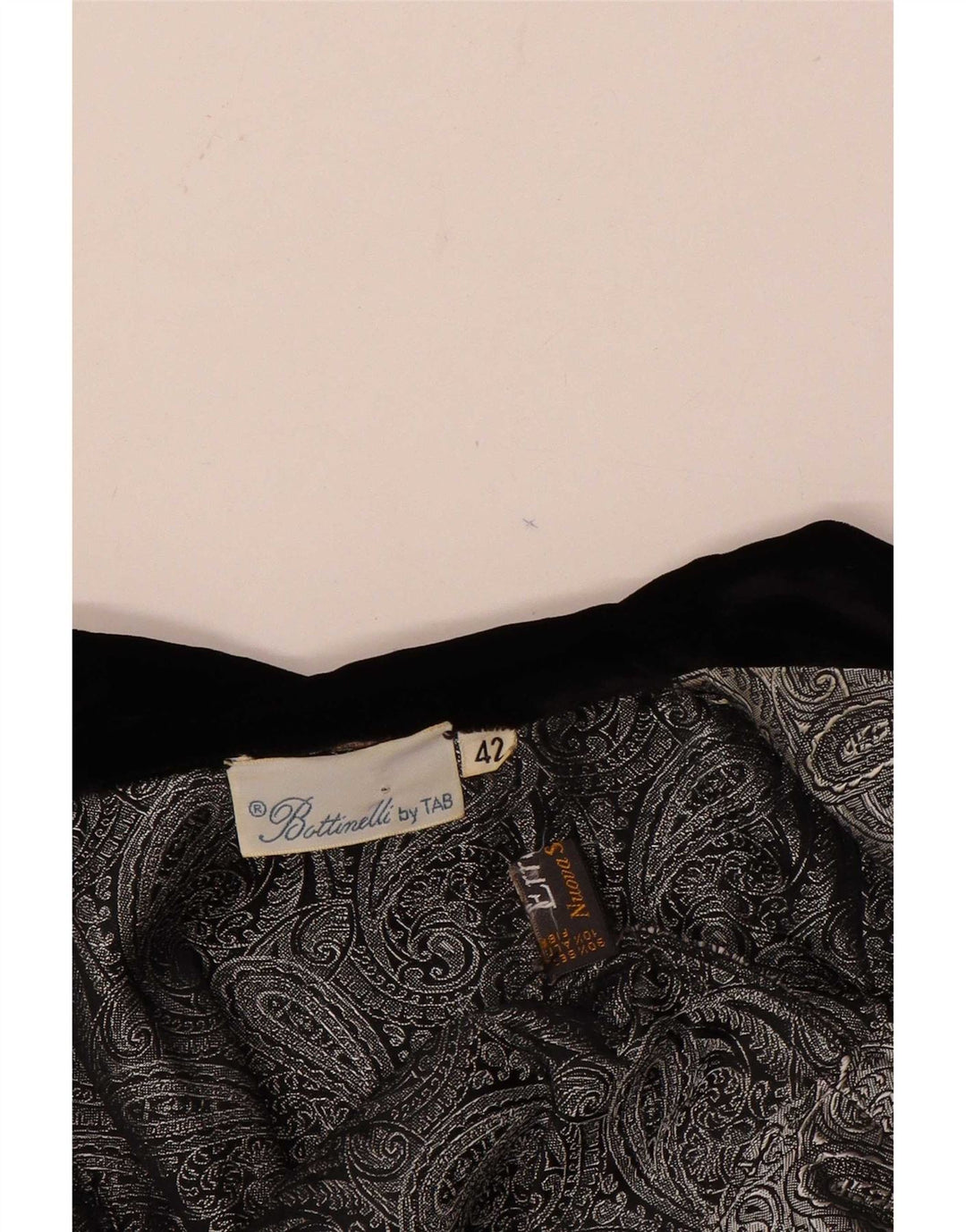 Vintage ženski kardigan Top IT 42 Srednje srebrna paisley svila