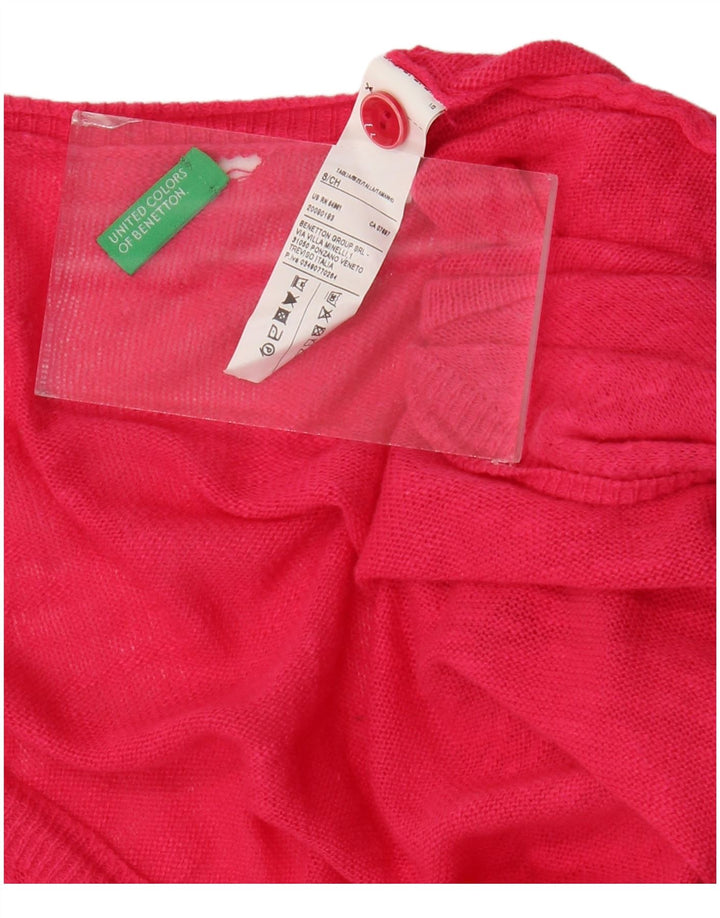 BENETTON ženski prekomjerni džemper UK 10 Small Pink