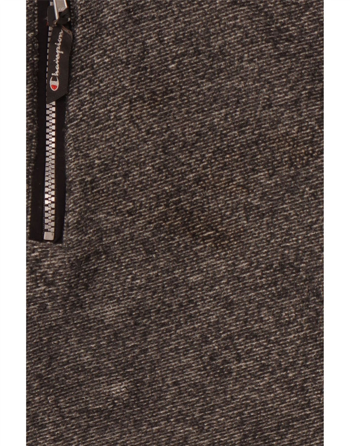 CHAMPION Muška flis jakna s kapuljačom UK 42 XL poliester u sivoj prugi