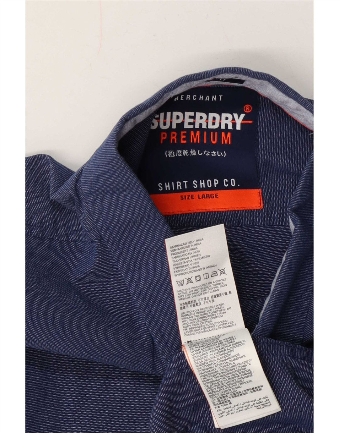 Superdry muška standardna košulja kratkih rukava, srednje tamnoplavi pamuk