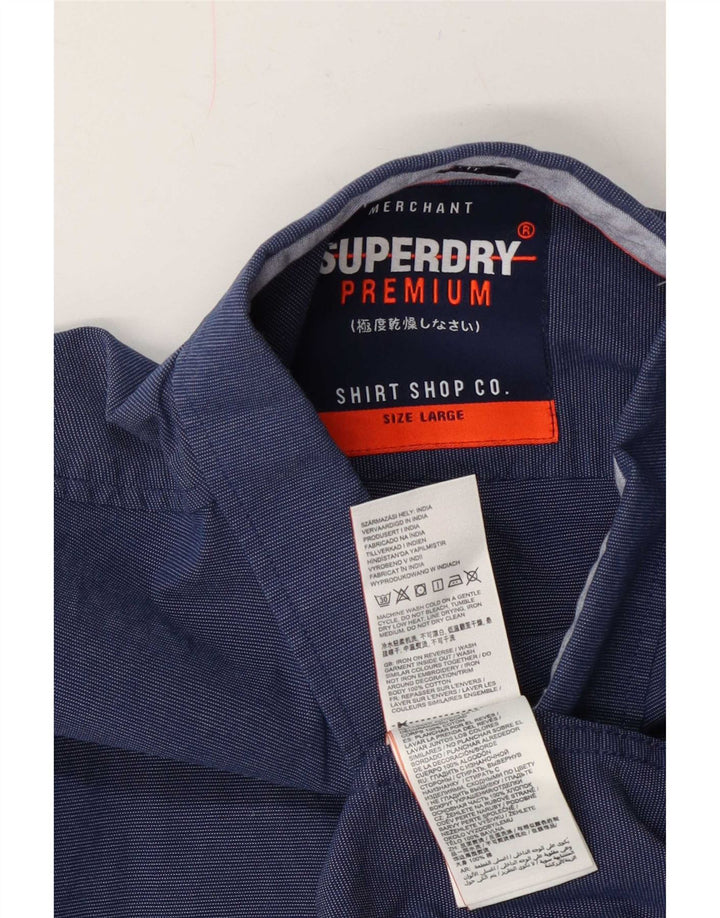 Superdry muška standardna košulja kratkih rukava, srednje tamnoplavi pamuk