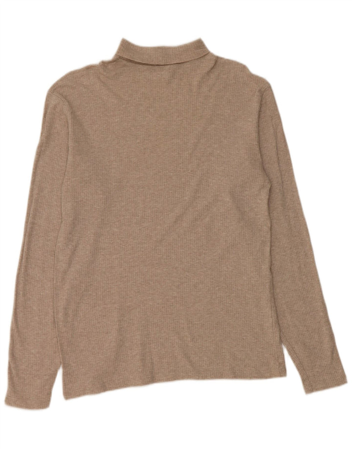 J. CREW Ženski pulover s rol izrezom UK 14 srednje bež pamuk