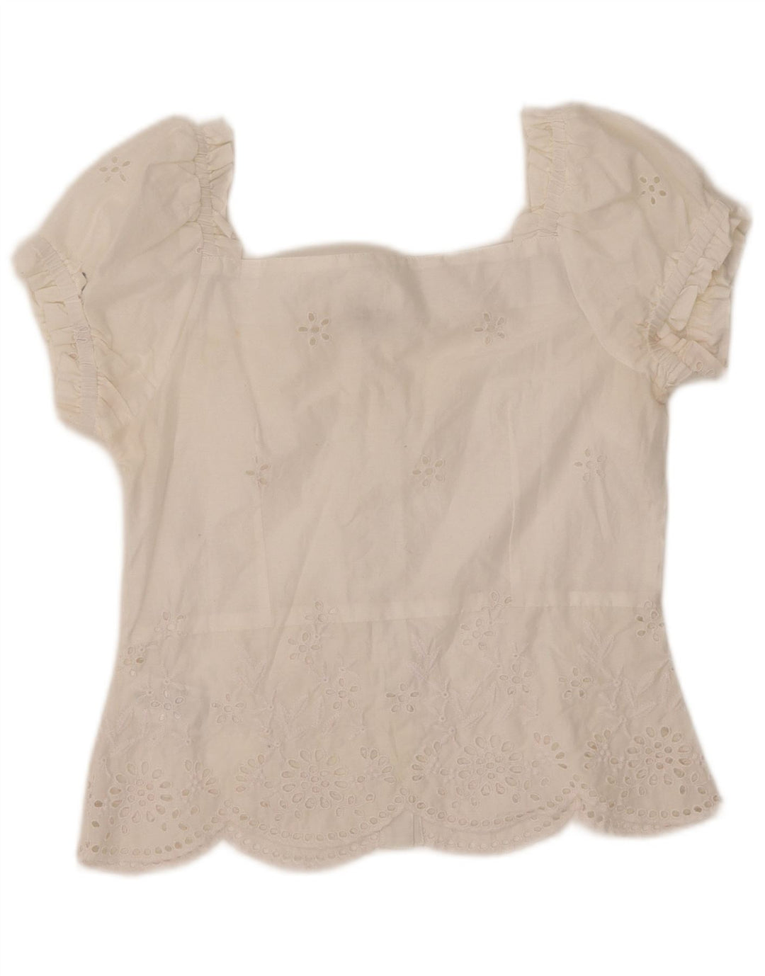 WAREHOUSE Ženska košulja kratkih rukava UK 10 Mali bijeli poliester