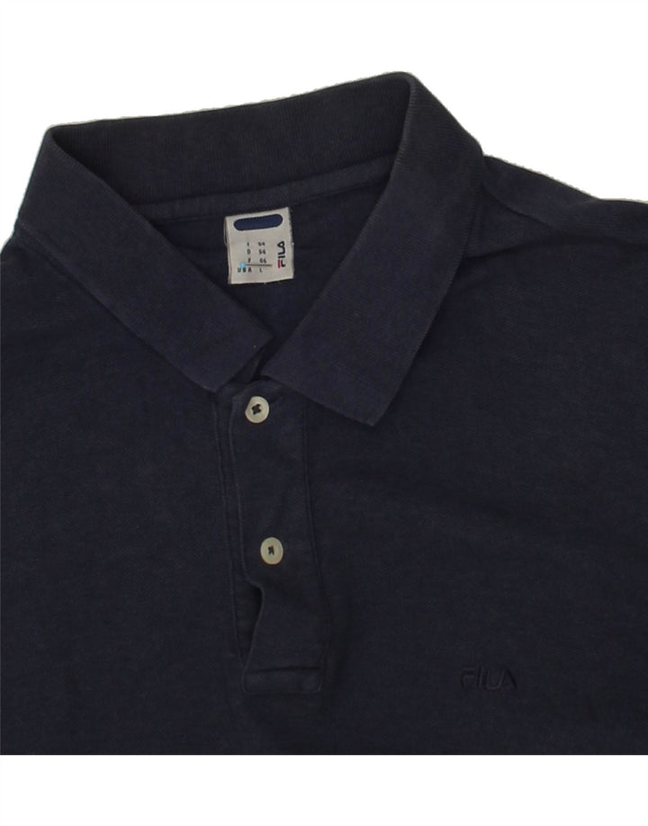 FILA Mens Polo Shirt IT 54 Large Navy Blue Cotton Vintage Fila and Second-Hand Fila from Messina Hembry 