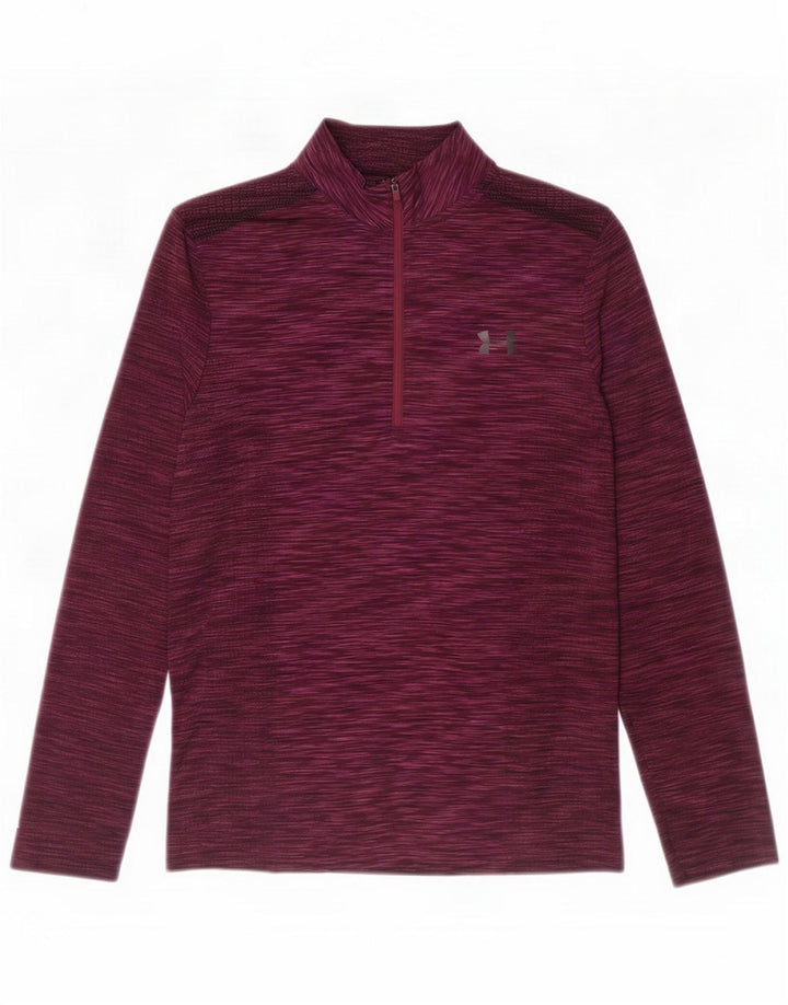 Under Armour muška pulover trenirka s patentnim izrezom, velika bordo poliester