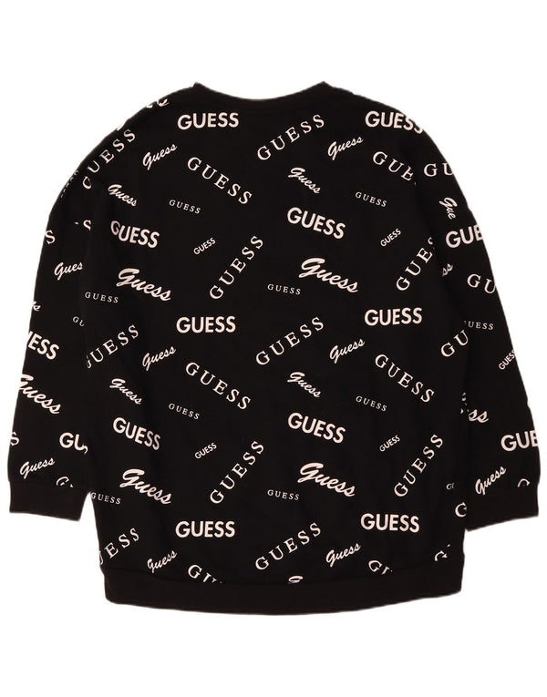 Guess Ženska prekomjerna majica s grafičkim motivima UK 18 XL crni pamuk