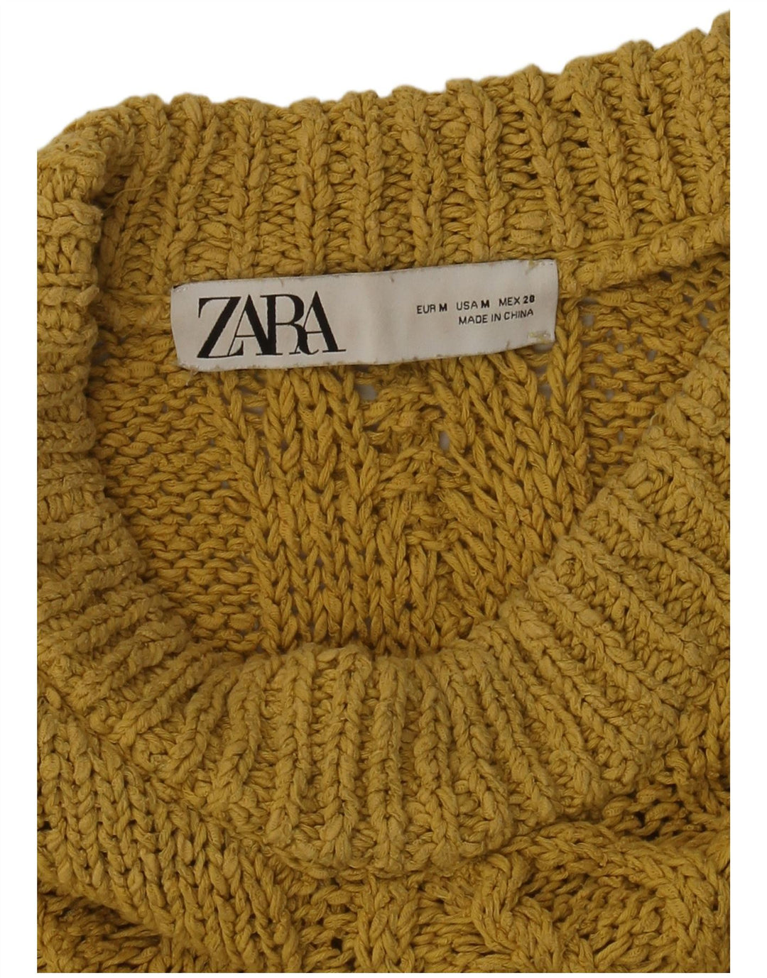 Zara ženski pulover s okruglim izrezom UK 14 srednje žuta