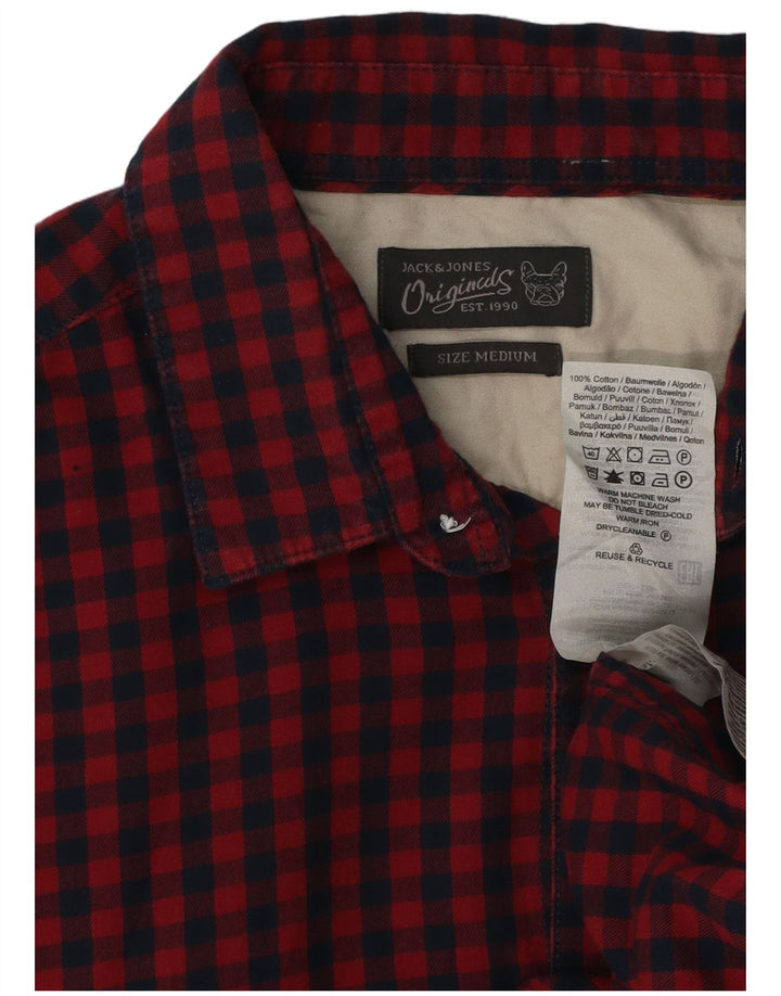 Jack & Jones muška košulja kratkih rukava srednje crvene pamučne boje