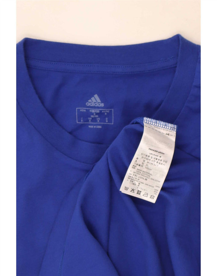 Adidas muška majica s grafičkim motivima srednje plavi pamuk