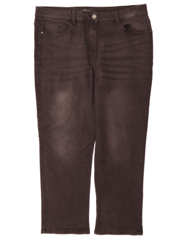 M&Co ženske male ravne traperice visokog struka UK 16 Large W36 L28 crne