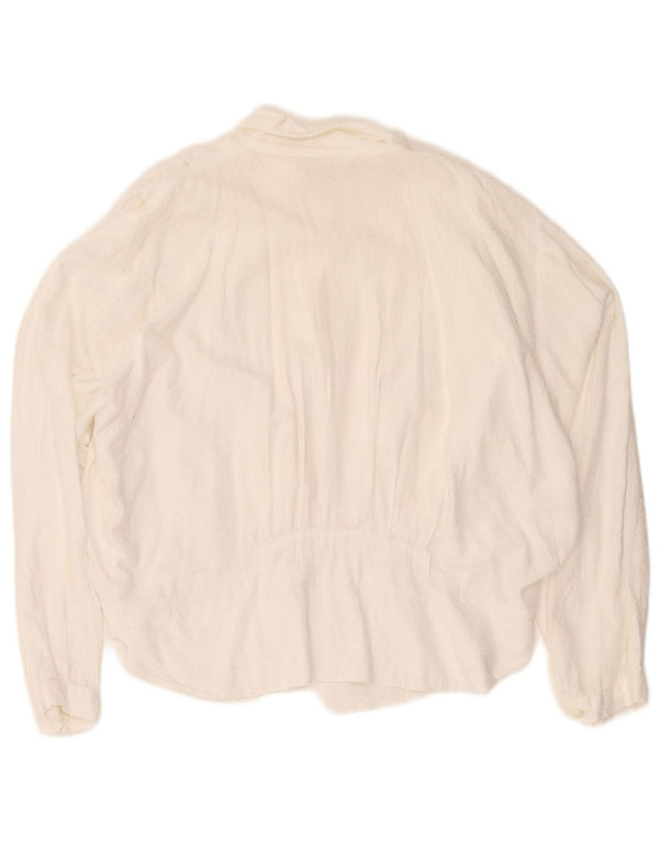 Vintage ženska košulja bluza UK 16 Veliki bijeli pamuk