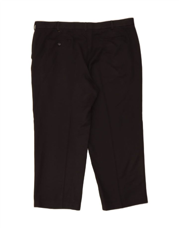 IZOD Mens Straight Suit Trousers W42 L30 Black Polyester Vintage Izod and Second-Hand Izod from Messina Hembry 