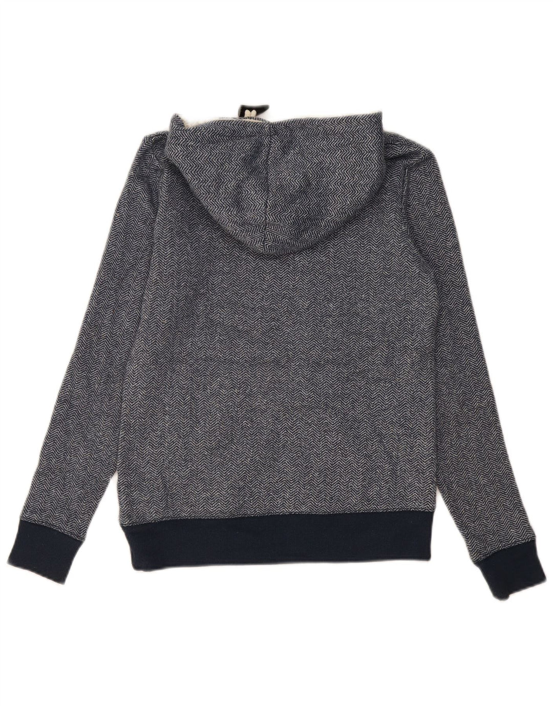 ANIMAL Womens Hoodie Jumper UK 6 XS Navy Blue Chevron Polyester