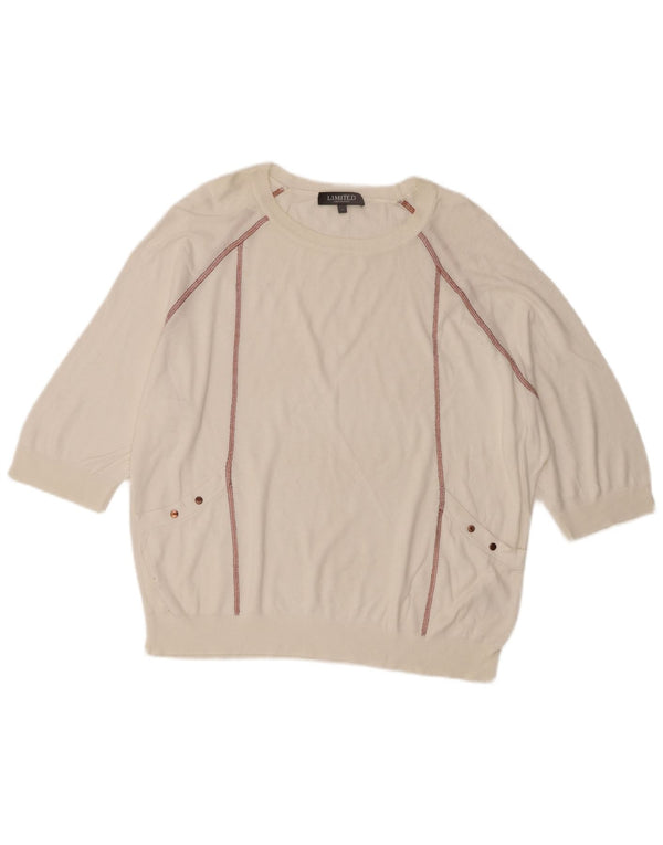 Marks & Spencer ženski džemper s veznim izrezom UK 14 Veliki bijeli