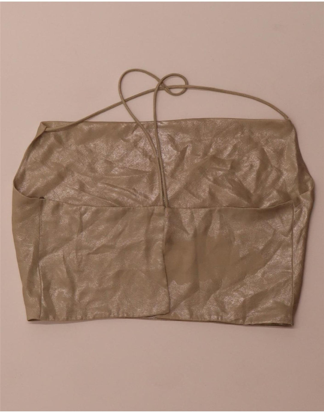 ZARA Womens Halter Crop Top UK 6 XS Beige