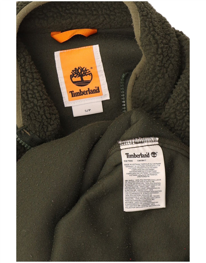 Timberland muški džemper od flisa s patentnim zatvaračem i izrezom, mali zeleni poliester