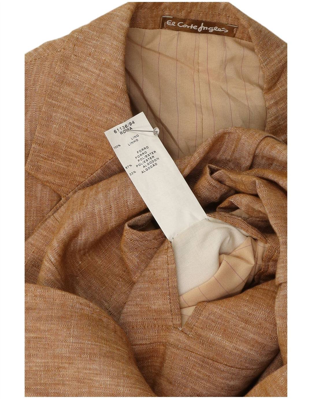 El Corte Ingles Muška jakna sa 3 gumba IT 50 Large Brown Lan