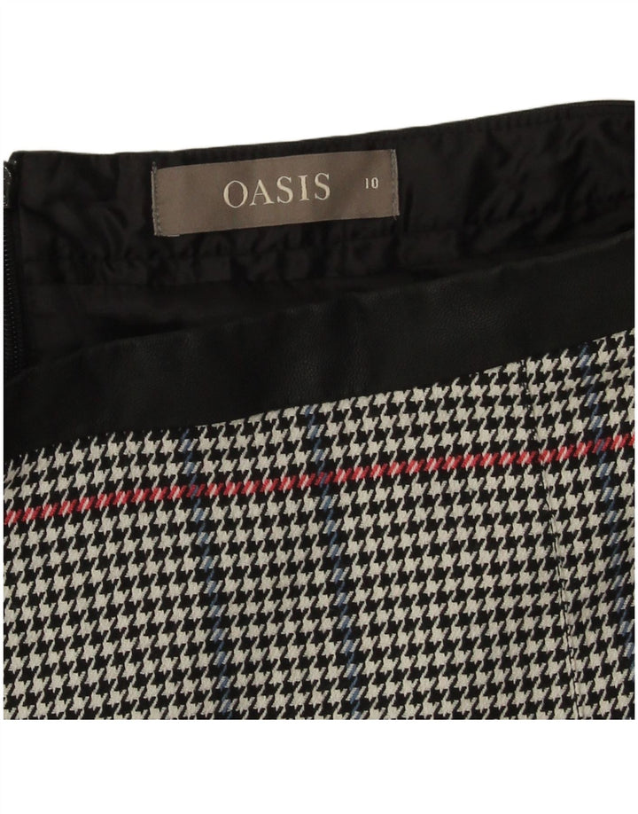 Oasis ženska mini suknja UK 10 mala W28 siva houndstooth poliester