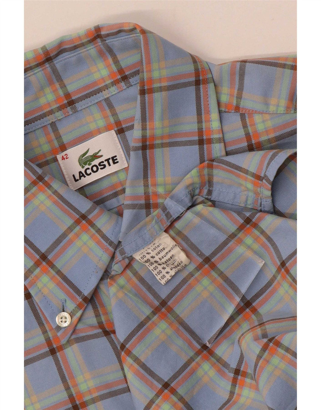 Lacoste muška košulja, veličina 42, veliki plavi karirani pamuk