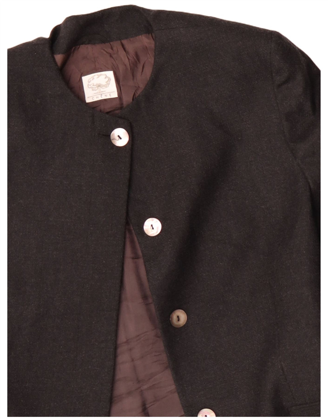 Vintage ženska dugačka jakna sako s 4 gumba IT 48 XL siva vuna